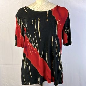 Antex Collection Vintage Top Size Small Petite Red,Black & Tan Gently Worn